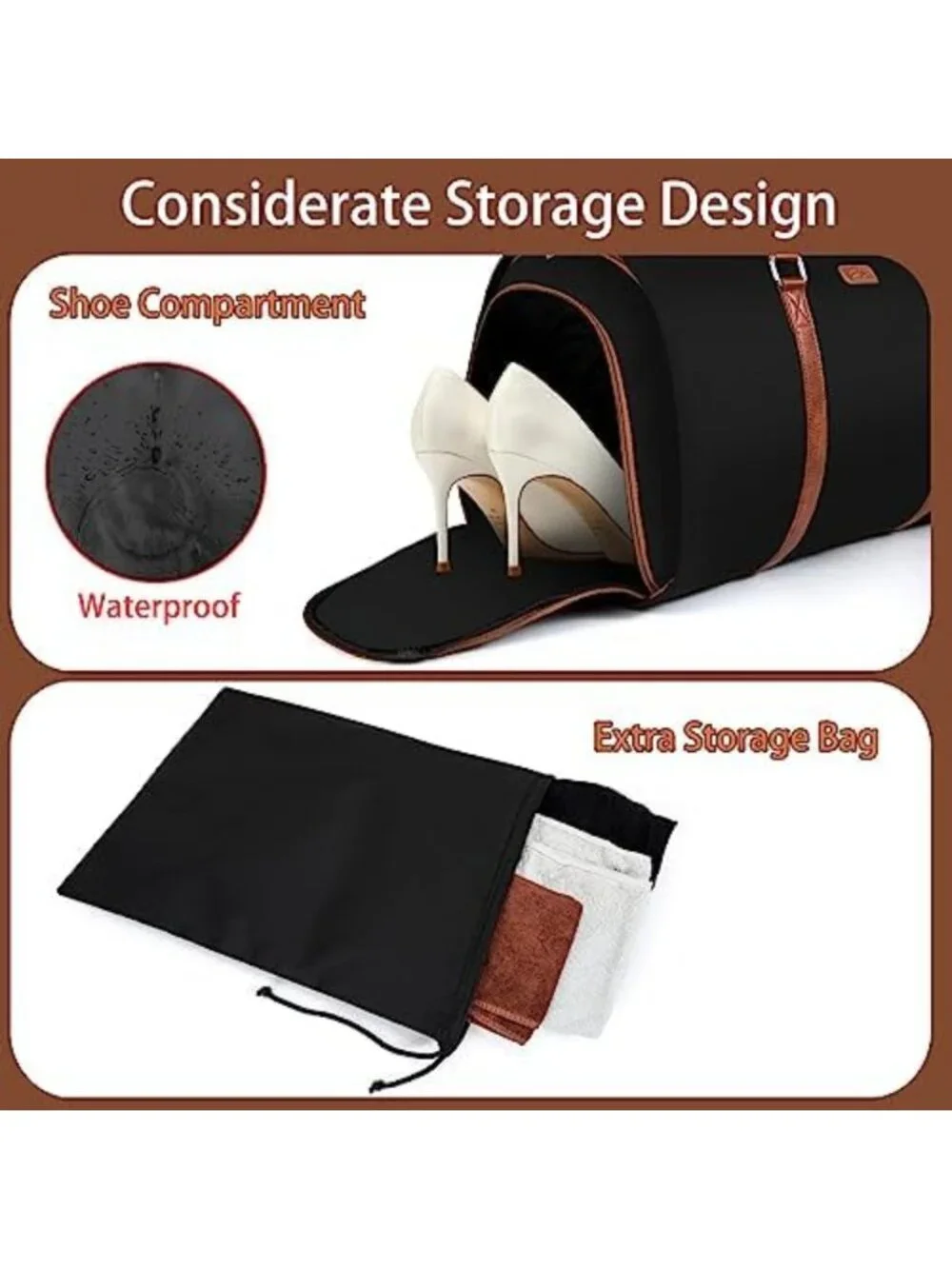 2-in-1 Convertible Travel Garment Bag with Waterproof Shoe Compartment